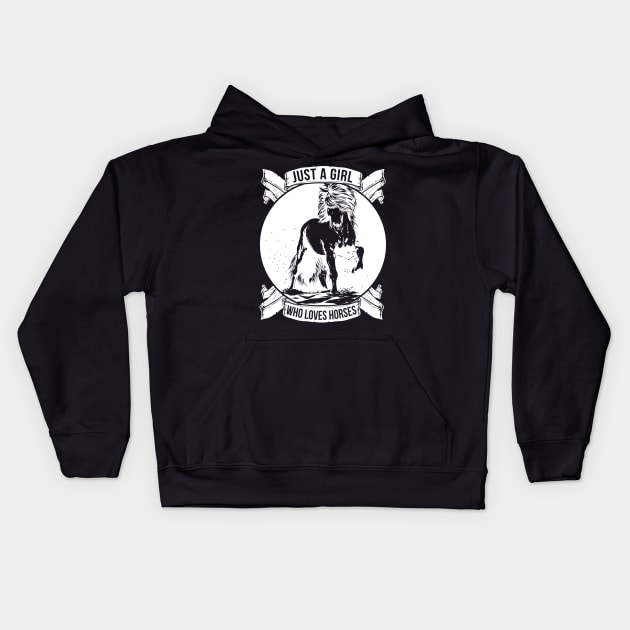 Just A Girl Who Loves Horses ' Cool Horse Kids Hoodie by ourwackyhome